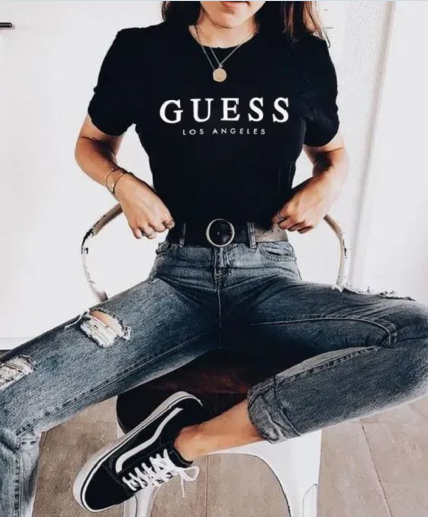 koszulka damska guess czarna