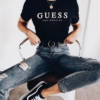 czarna koszulka damska guess los angeles
