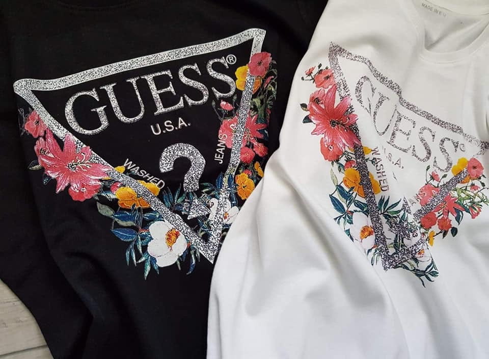 koszulka damska guess kolorowe
