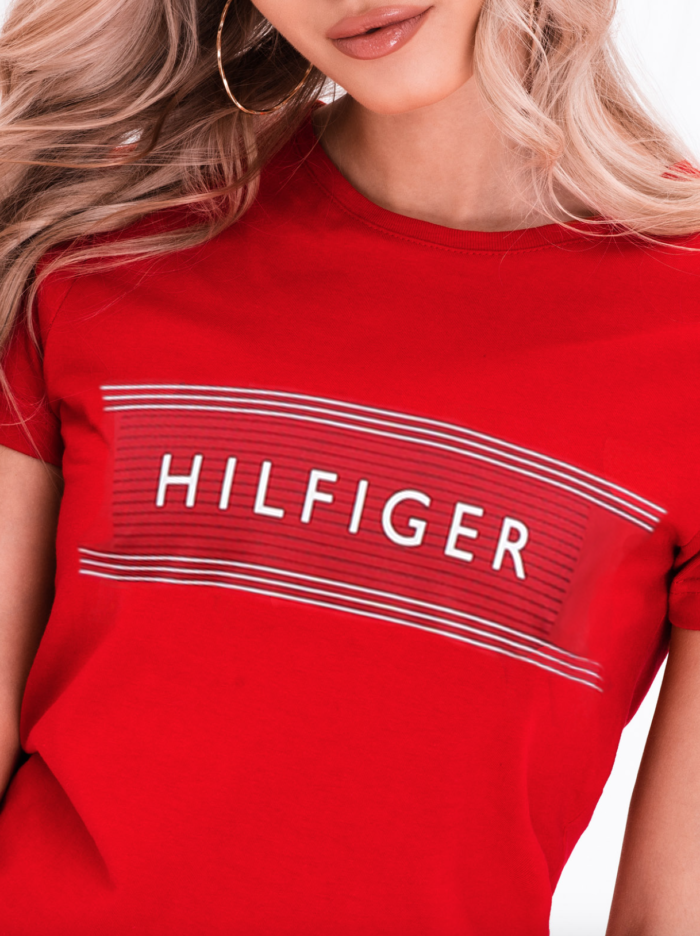 czerwona KOSZULKA DAMSKA tommy hilfiger