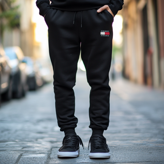 spodnie męskie dresowe czarne tommy jeans hilfiger