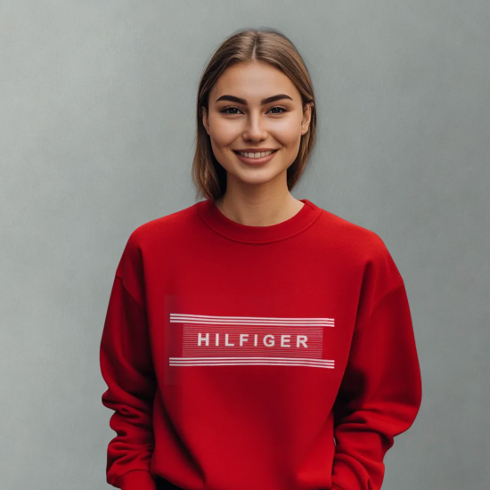 Bluza Damska Tommy Hilfiger czerwona bez kaptura