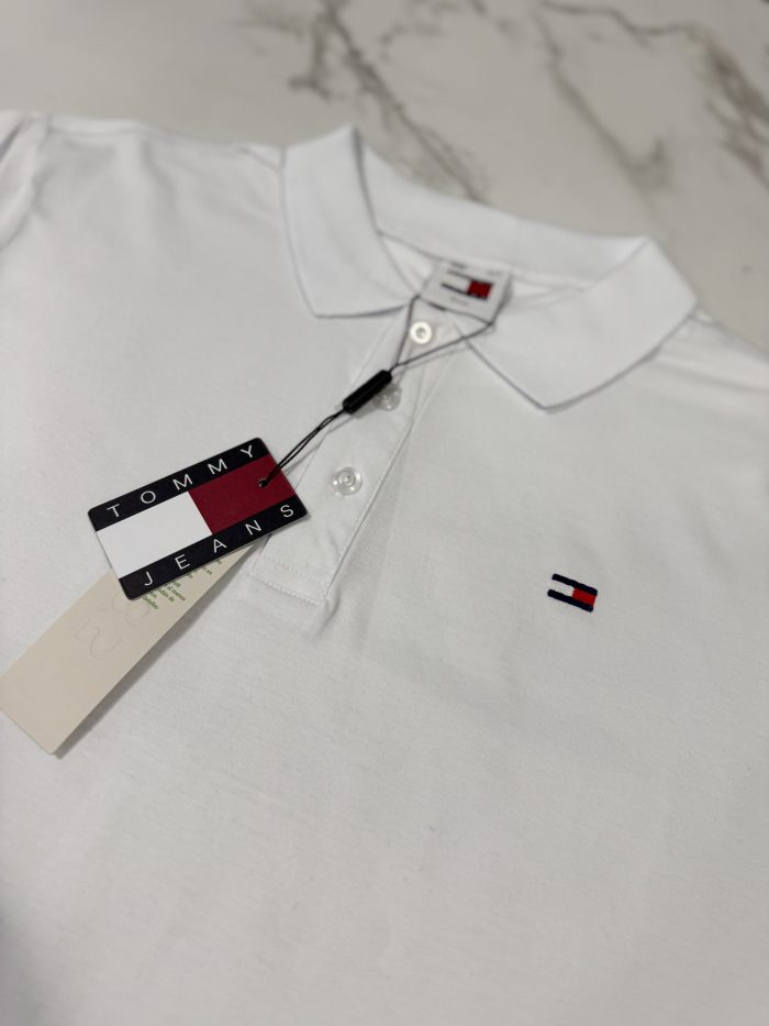 Koszulka POLO Męska Tommy Jeans Biała - obrazek 4