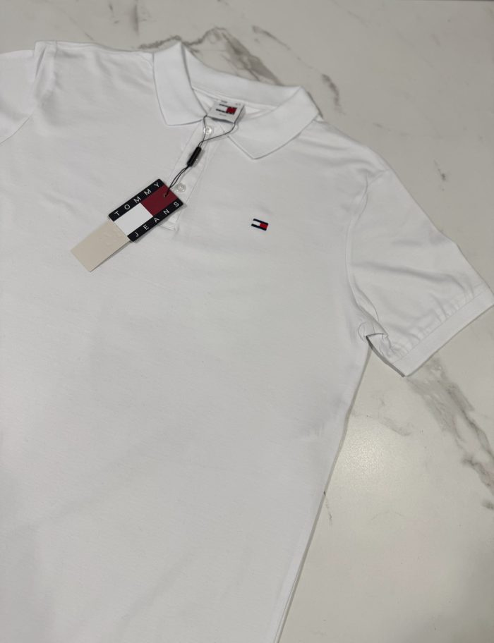 Koszulka POLO Męska Tommy Jeans Biała - obrazek 3