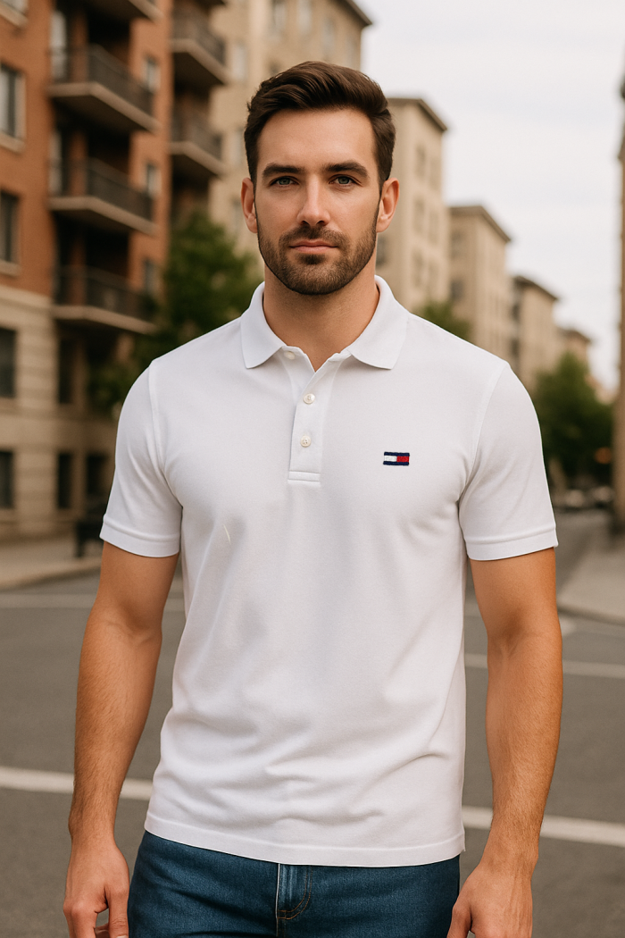 Koszulka POLO Męska Tommy Jeans Biała