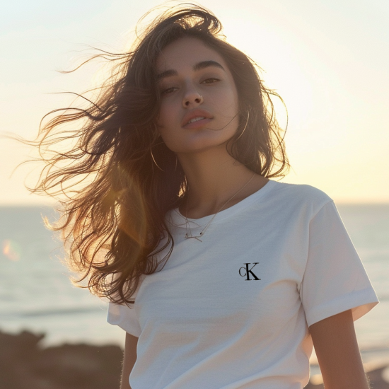 Koszulka Damska Calvin Klein Biała Haft