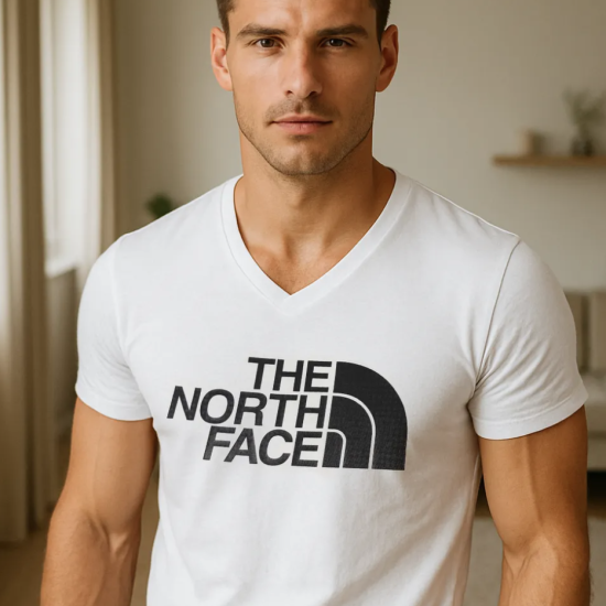 Koszulka Męska The North Face Biała Dekolt V