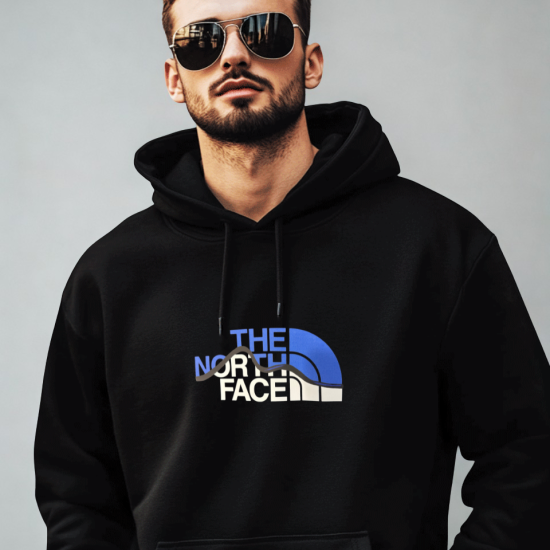 Bluza Męska The North Face Czarna Niebieskie logo