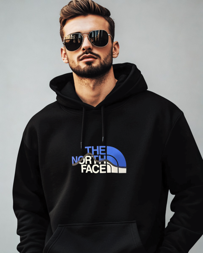 Bluza Męska The North Face Czarna Niebieskie logo