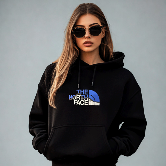 Bluza Damska The North Face Czarna Niebieskie logo