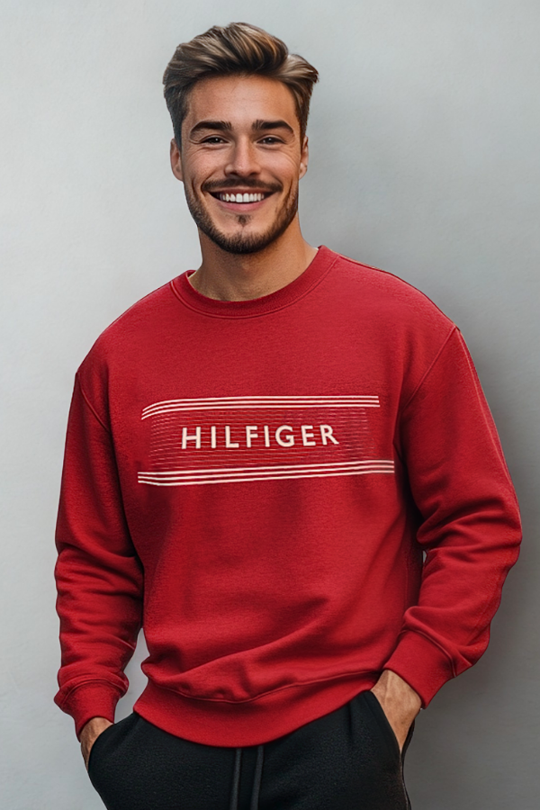 Bluza Męska Bez Kaptura Tommy Hilfiger Czerwona