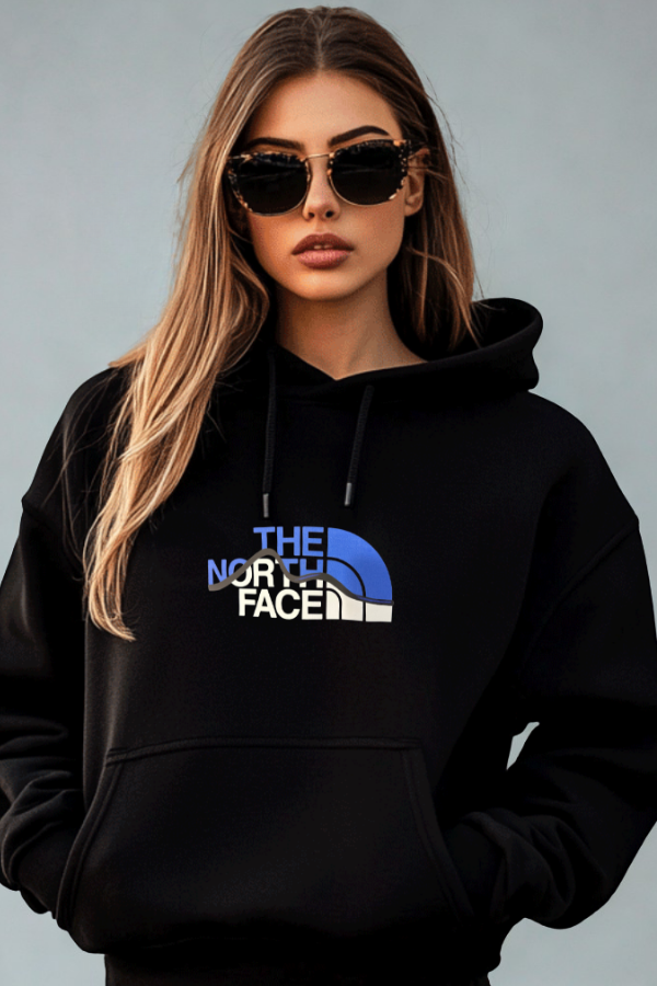 Bluza Damska The North Face Czarna Niebieskie logo