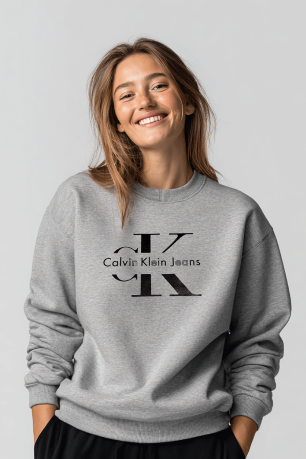 Bluza Damska Calvin Klein Szara bez kaptura