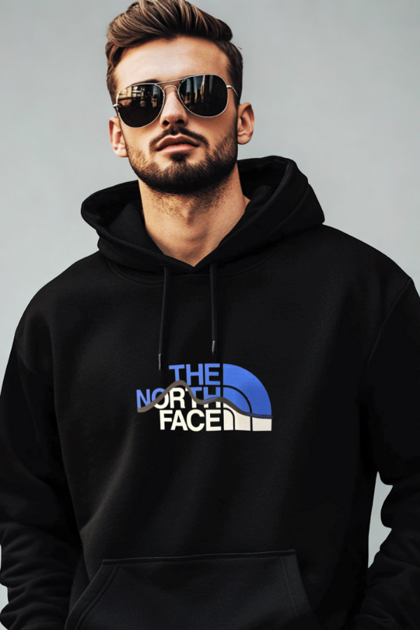 Bluza Męska The North Face Czarna Niebieskie logo