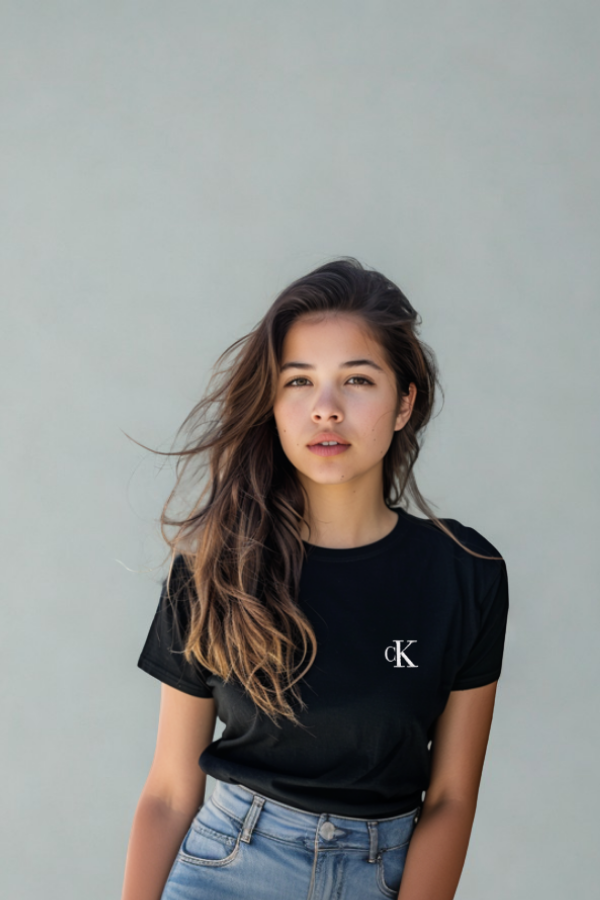 Koszulka Damska Calvin Klein Czarna Haft
