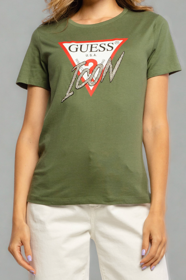 Koszulka Damska Guess USA Zielona