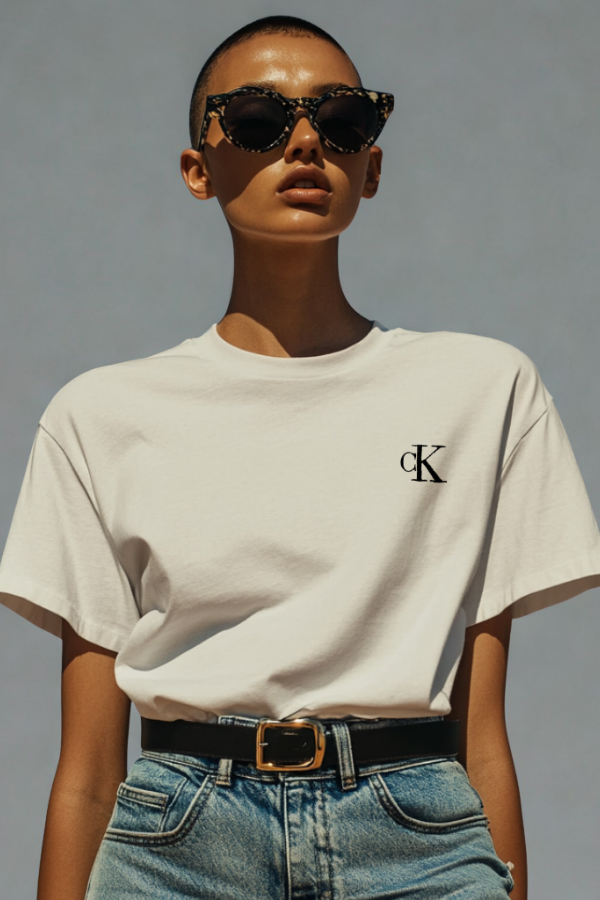 Koszulka Damska Calvin Klein Biała Haft