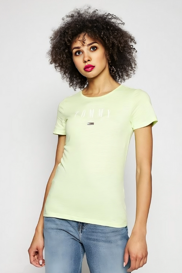 Koszulka Damska Tommy Jeans Limonkowa