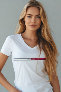 Koszulka Damska Tommy Jeans Biała Dekolt V