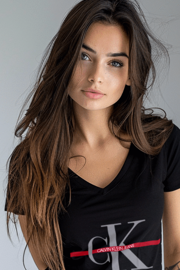 Koszulka Damska Calvin Klein Dekolt V Czarna