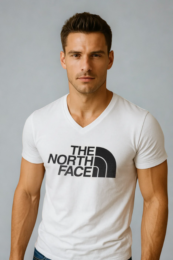 Koszulka Męska The North Face Biała Dekolt V