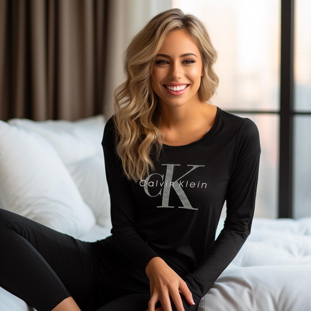 Koszulka Damska Calvin Klein Z Długim Rękawem Longsleeve - obrazek 3